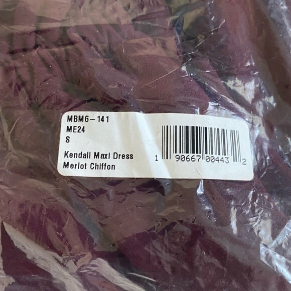 NWT Show Me Your Mumu Kendall Maxi Dress Merlot Chiffon Size Small - Picture 10 of 11